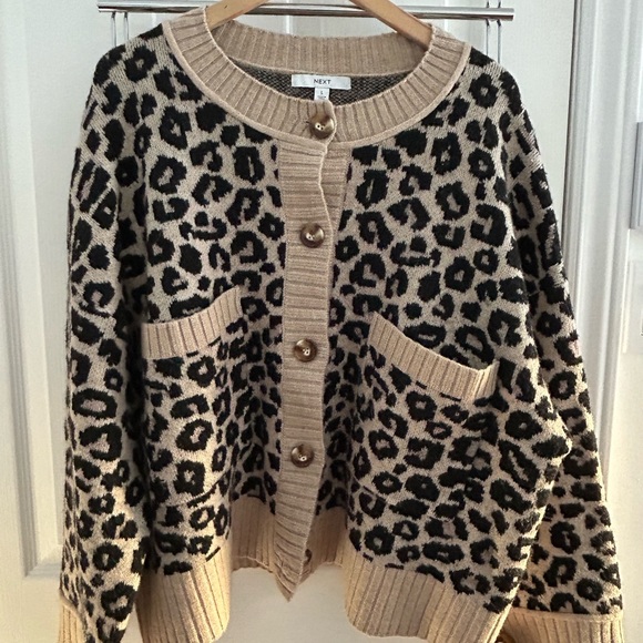 next Sweaters - Next Black and Tan Leopard Cardigan